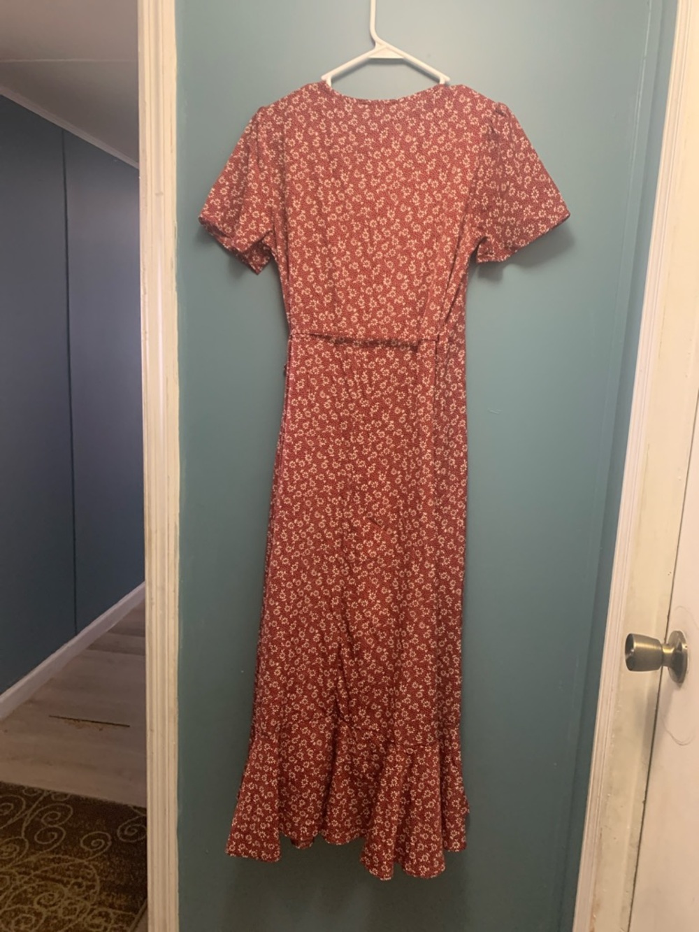 Wrap-Style Maxi Dress in Dusty Rose Floral - Picture 4 of 4